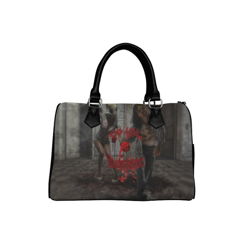 Happy Valentines Day Zombie Couple Boston Handbag (Model 1621)