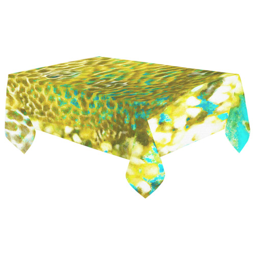 Leopard Fish With Golden Eye Cotton Linen Tablecloth 60"x 104"