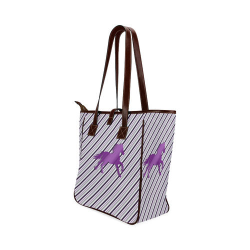 Running Horse on Stripes Classic Tote Bag (Model 1644)