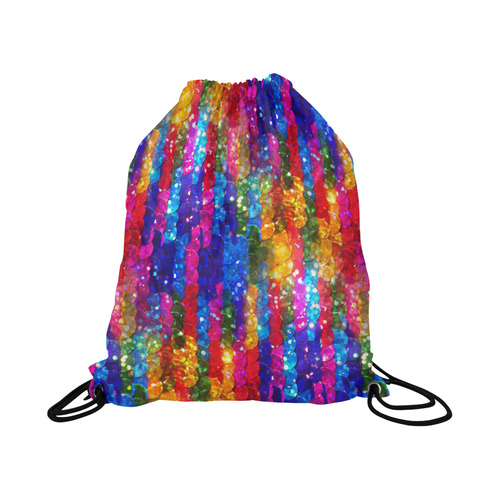 Rainbow Glitter Sequins Large Drawstring Bag Model 1604 (Twin Sides)  16.5"(W) * 19.3"(H)