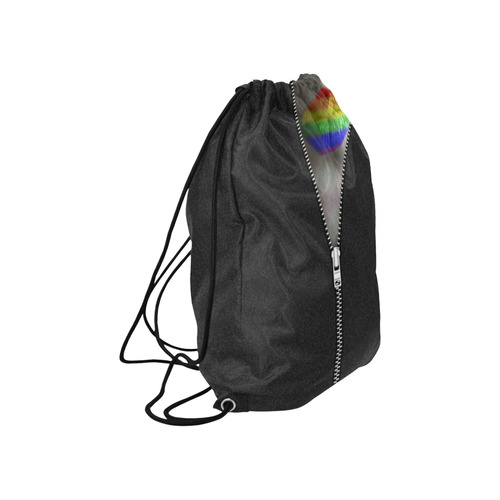 ZIPPER RAINBOW KISS LIPS Large Drawstring Bag Model 1604 (Twin Sides)  16.5"(W) * 19.3"(H)