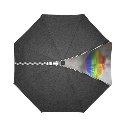 ZIPPER RAINBOW KISS LIPS Auto-Foldable Umbrella (Model U04)