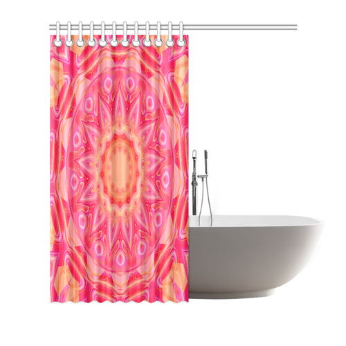 Abstract Flower Pink Orange and Rose Floral Shower Curtain 72"x72"