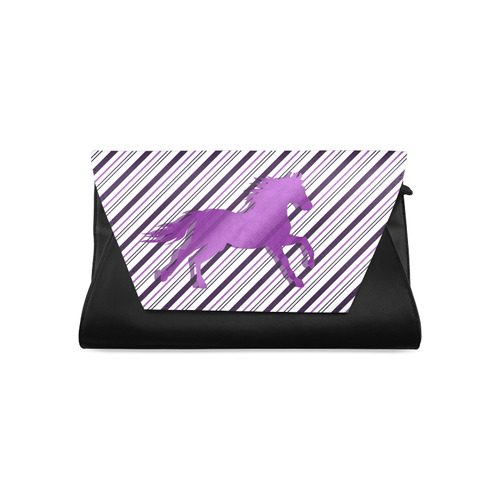 Running Horse on Stripes Clutch Bag (Model 1630)