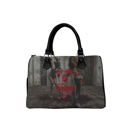 Happy Valentines Day Zombie Couple Boston Handbag (Model 1621)