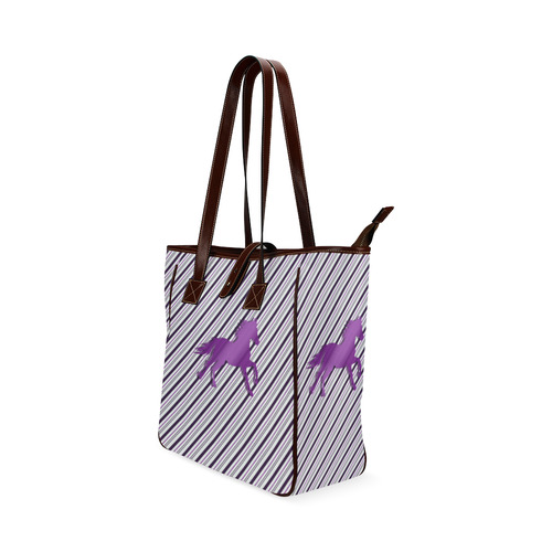 Running Horse on Stripes Classic Tote Bag (Model 1644)