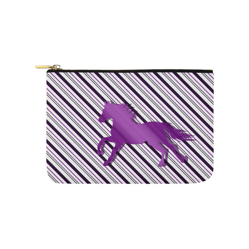 Running Horse on Stripes Carry-All Pouch 9.5''x6''