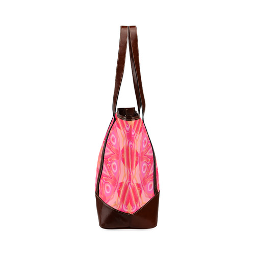 Pink Orange and Rose Abstract Flower Tote Handbag (Model 1642)