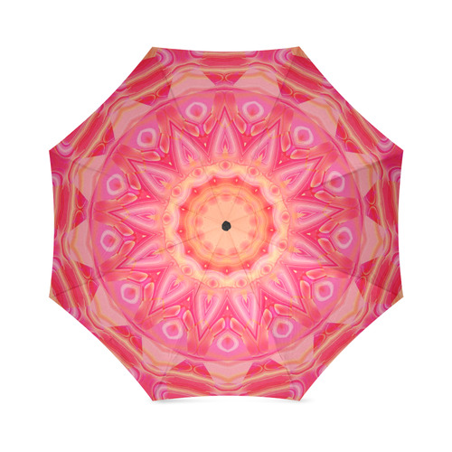 Pink Orange and Rose Abstract Flower Umbrella Foldable Umbrella (Model U01)
