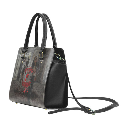 Happy Valentines Day Zombie Couple Classic Shoulder Handbag (Model 1653)