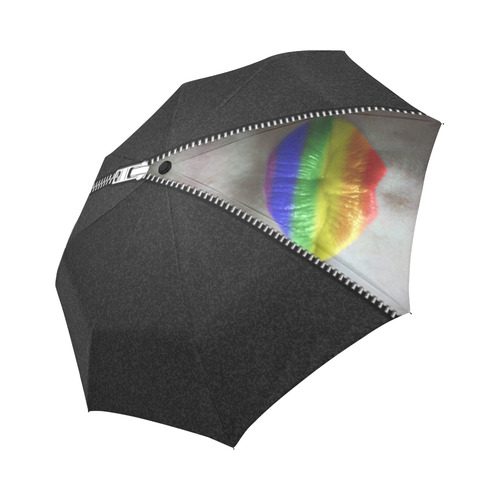 ZIPPER RAINBOW KISS LIPS Auto-Foldable Umbrella (Model U04)