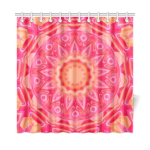 Abstract Flower Pink Orange and Rose Floral Shower Curtain 72"x72"