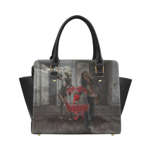 Happy Valentines Day Zombie Couple Classic Shoulder Handbag (Model 1653)