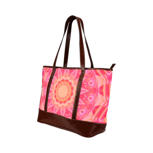 Pink Orange and Rose Abstract Flower Tote Handbag (Model 1642)