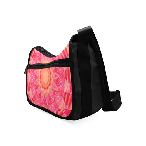 Abstract Flower Pink Orange and Rose Floral Crossbody Bags (Model 1616)
