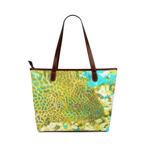 Leopard Fish With Golden Eye Shoulder Tote Bag (Model 1646)