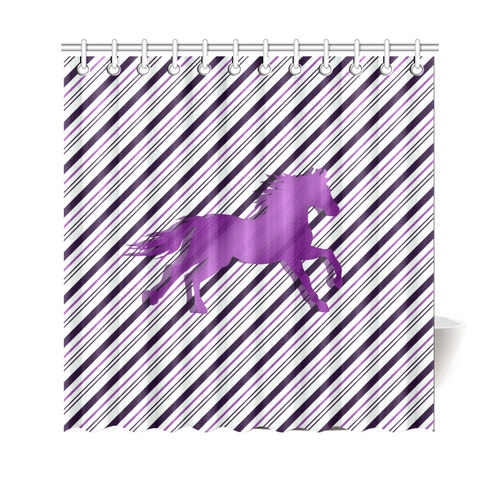 Running Horse on Stripes Shower Curtain 69"x70"
