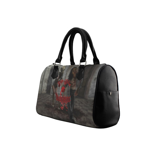 Happy Valentines Day Zombie Couple Boston Handbag (Model 1621)