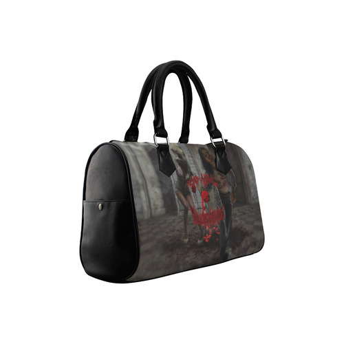 Happy Valentines Day Zombie Couple Boston Handbag (Model 1621)