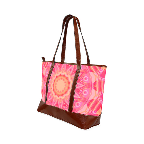 Pink Orange and Rose Abstract Flower Tote Handbag (Model 1642)