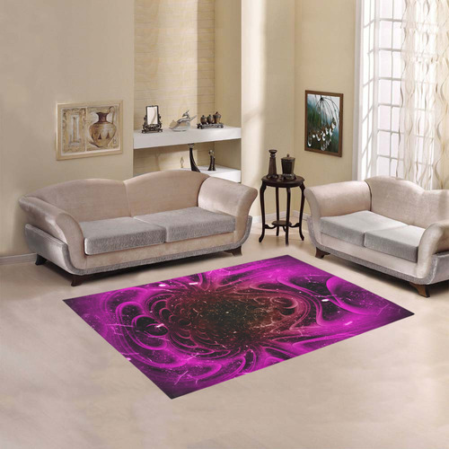 Abstract design in purple colors Area Rug 5'3''x4'