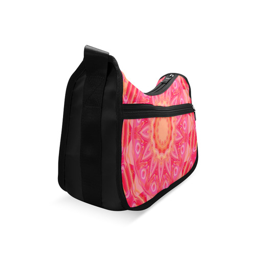 Abstract Flower Pink Orange and Rose Floral Crossbody Bags (Model 1616)