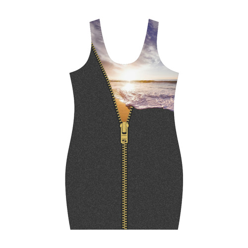 ZIPPER gold Sunset Beach Medea Vest Dress (Model D06)