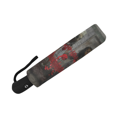 Happy Valentines Day Zombie Couple Auto-Foldable Umbrella (Model U04)