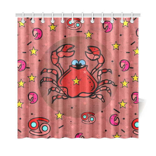 Star Sign Cancer/ Krebs Popart by Nico Bielow Shower Curtain 72"x72"