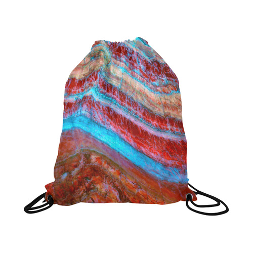 Red Blue Rock Layers Nature Art Large Drawstring Bag Model 1604 (Twin Sides)  16.5"(W) * 19.3"(H)