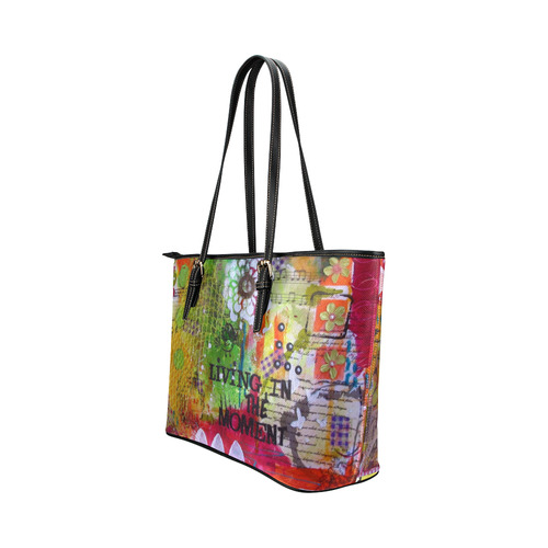 Living in the moment Leather Tote Bag/Small (Model 1651)