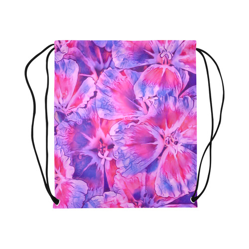 Floral ArtStudio delicate floral C Large Drawstring Bag Model 1604 (Twin Sides)  16.5"(W) * 19.3"(H)