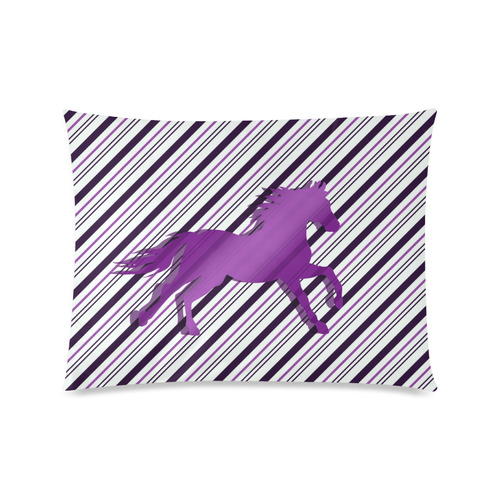 Running Horse on Stripes Custom Picture Pillow Case 20"x26" (one side)