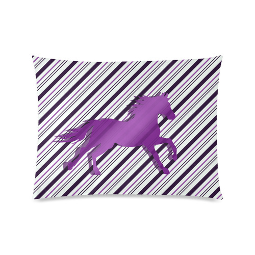 Running Horse on Stripes Custom Zippered Pillow Case 20"x26"(Twin Sides)