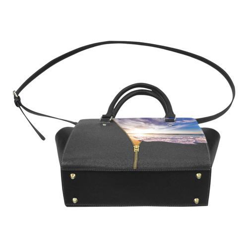 ZIPPER gold Sunset Beach Classic Shoulder Handbag (Model 1653)