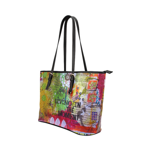 Living in the moment Leather Tote Bag/Small (Model 1651)