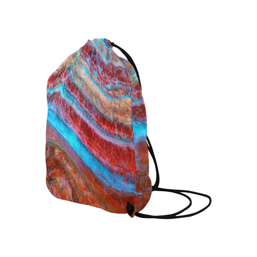 Red Blue Rock Layers Nature Art Large Drawstring Bag Model 1604 (Twin Sides)  16.5"(W) * 19.3"(H)