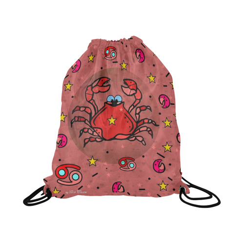 Star Sign Cancer/ Krebs Popart by Nico Bielow Large Drawstring Bag Model 1604 (Twin Sides)  16.5"(W) * 19.3"(H)