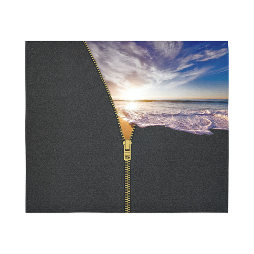 ZIPPER gold Sunset Beach Cotton Linen Wall Tapestry 60"x 51"