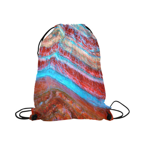 Red Blue Rock Layers Nature Art Large Drawstring Bag Model 1604 (Twin Sides)  16.5"(W) * 19.3"(H)