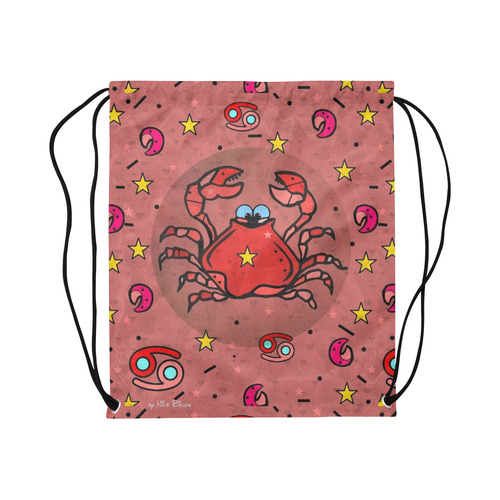 Star Sign Cancer/ Krebs Popart by Nico Bielow Large Drawstring Bag Model 1604 (Twin Sides)  16.5"(W) * 19.3"(H)