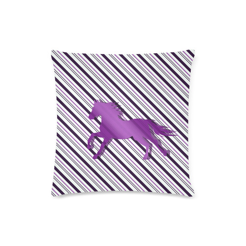Running Horse on Stripes Custom Zippered Pillow Case 16"x16"(Twin Sides)