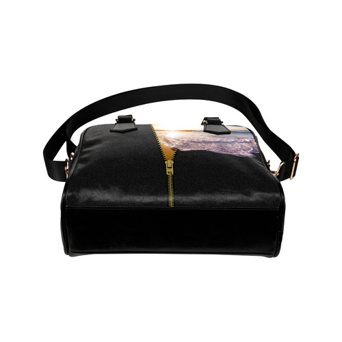 ZIPPER gold Sunset Beach Shoulder Handbag (Model 1634)