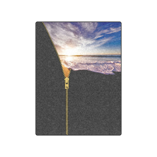 ZIPPER gold Sunset Beach Blanket 50"x60"