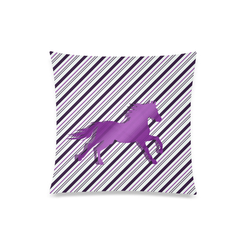 Running Horse on Stripes Custom Zippered Pillow Case 20"x20"(Twin Sides)