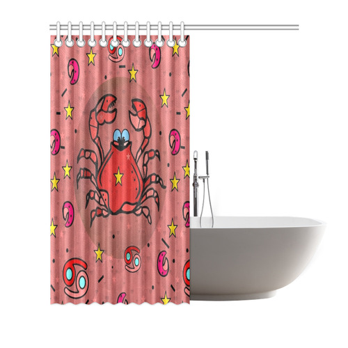 Star Sign Cancer/ Krebs Popart by Nico Bielow Shower Curtain 72"x72"