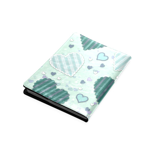 Mint Green Patchwork Hearts Custom NoteBook B5