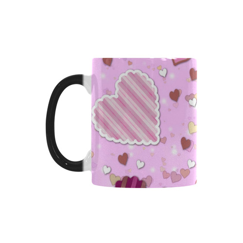 Pink Patchwork Hearts Custom Morphing Mug