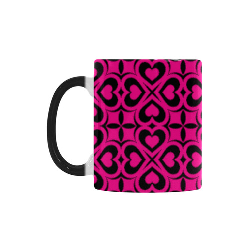 Pink Black Heart Lattice Custom Morphing Mug