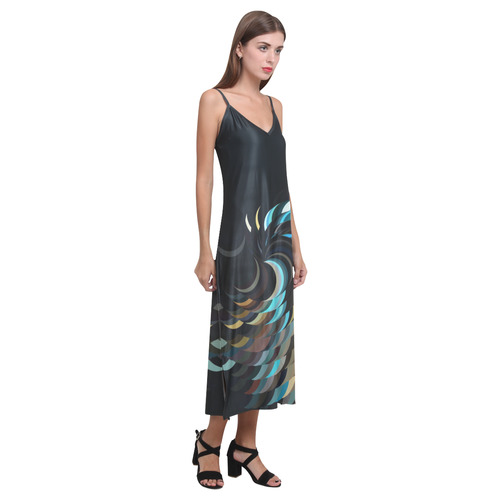 Spiralize by Artdream V-Neck Open Fork Long Dress(Model D18)